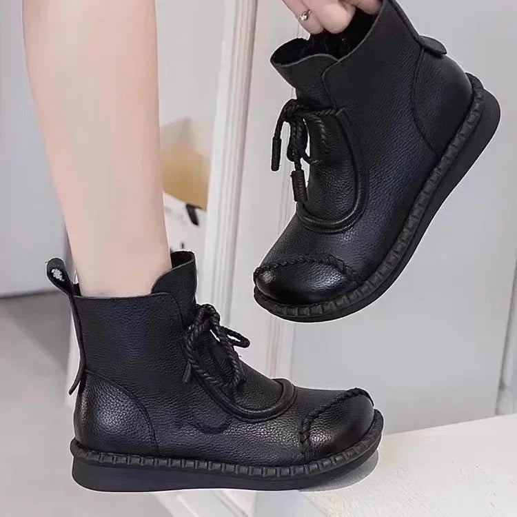 Shoes for Women 2023 Fashion -tied Women's Boots Daily Boots Women Hot Sale Round Toe Comfortable Flat Shoes Ankle Boots