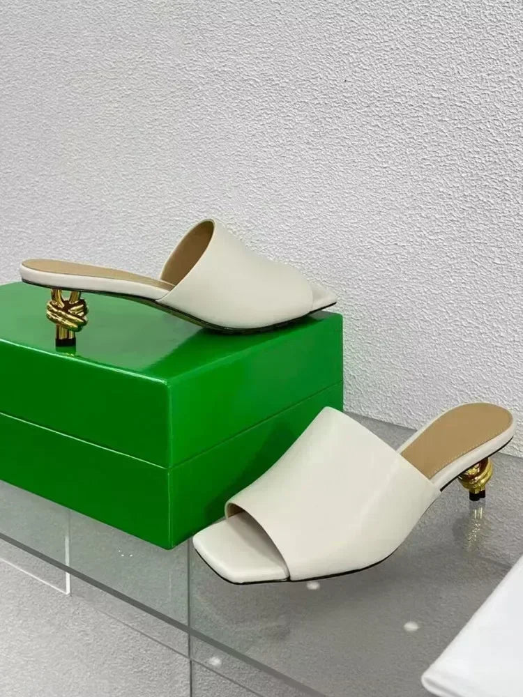 2025 Summer New 10cm Thin High Heel Women's Sandals Fashion Toothed Irregular High Heel Party Skirt 43 Large Cool Slippers