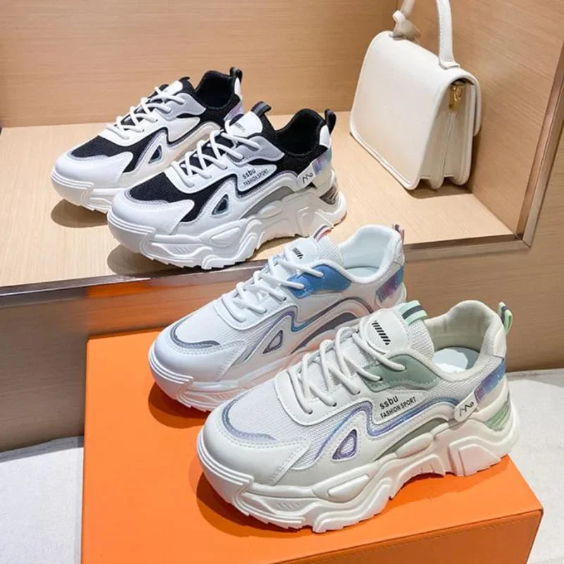 2025 Sneakers Women Platform Flat Shoes Woman Shoes Green Casual Trainers Ladies Chunky Sneakers Women Shoes