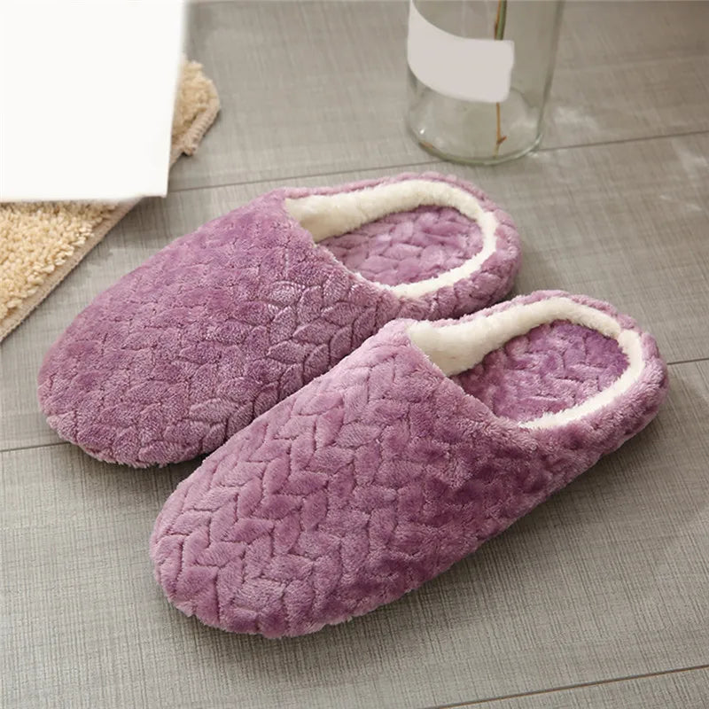 Women Indoor Slippers Warm Plush Home Slipper Autumn Winter Shoes Woman House Flat Floor Soft Slient 2023