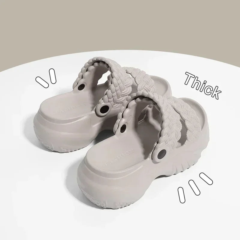 Summer Women's Slippers Indoor Thick Bottom Casual Sandals Outdoor Solid Color Fashion High Quality Ladies Slides Shoes