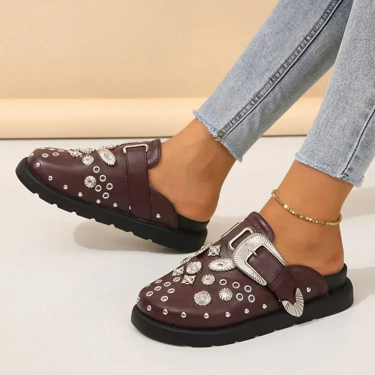 Shoes For Women's 35 42 Street Punk Slippers New Hot Sale Fashion Trim Leather Shoes Spring Sale Comfortable Casual Shoes