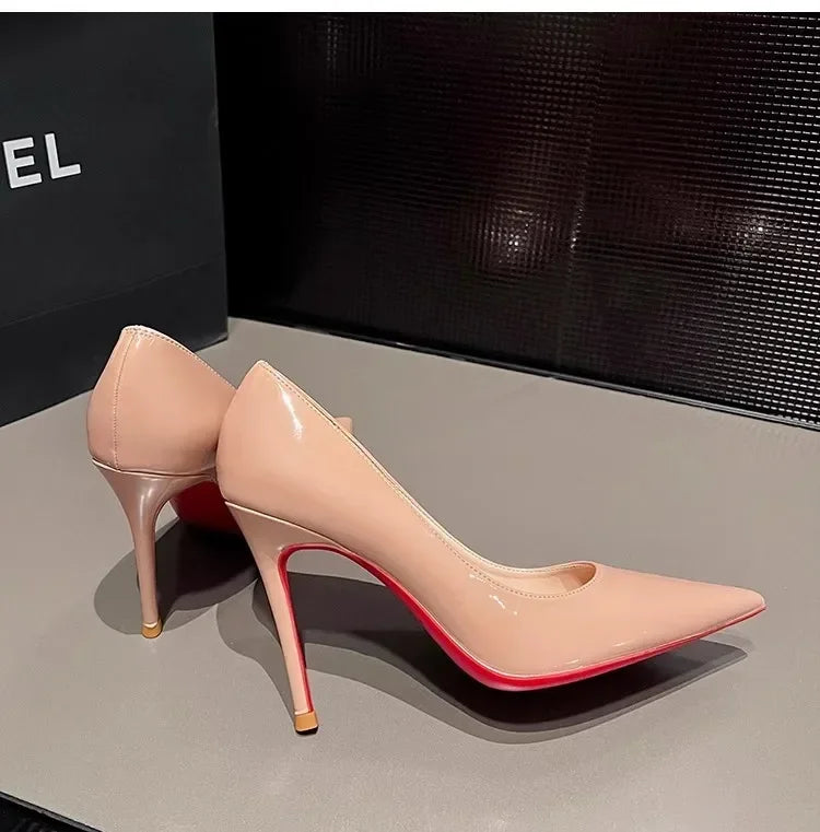 2024 High Heels Women Pumps Red Bottom Pointed Toe High Heels Big Size Ladies Wedding Shoes Bride Mary Jane Shoes Platform Heels