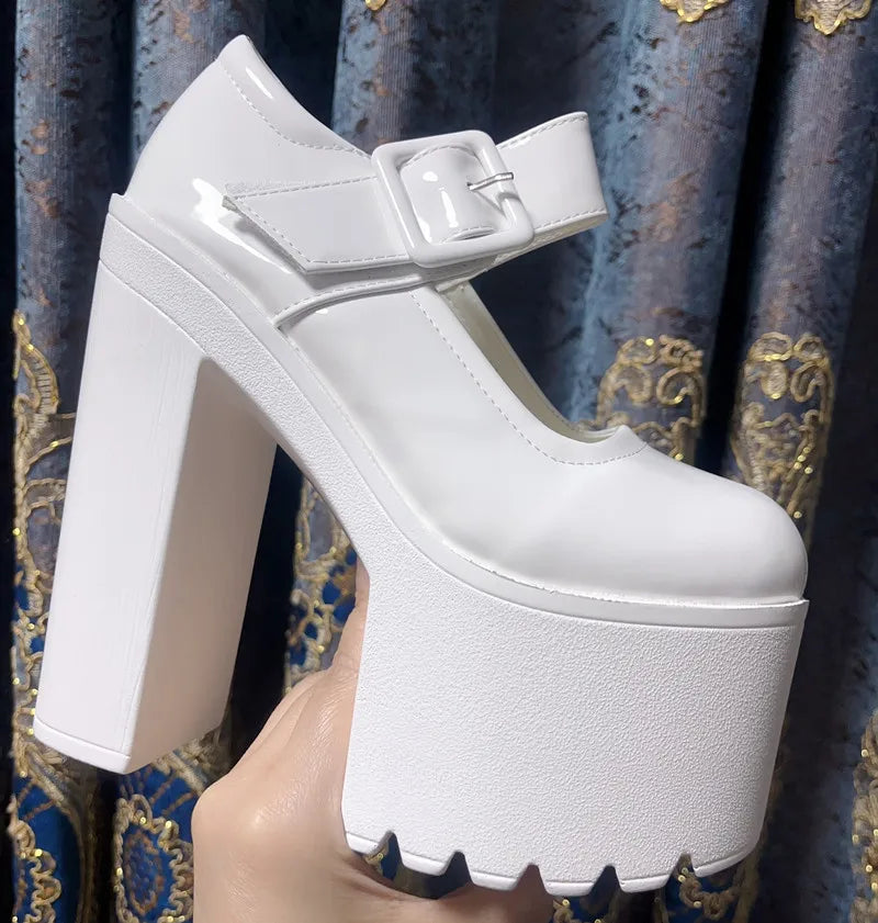 Super high heel waterproof platform17CM thick heel women's shoes Roman shoes 2024 summer new party fashion single shoe explosion