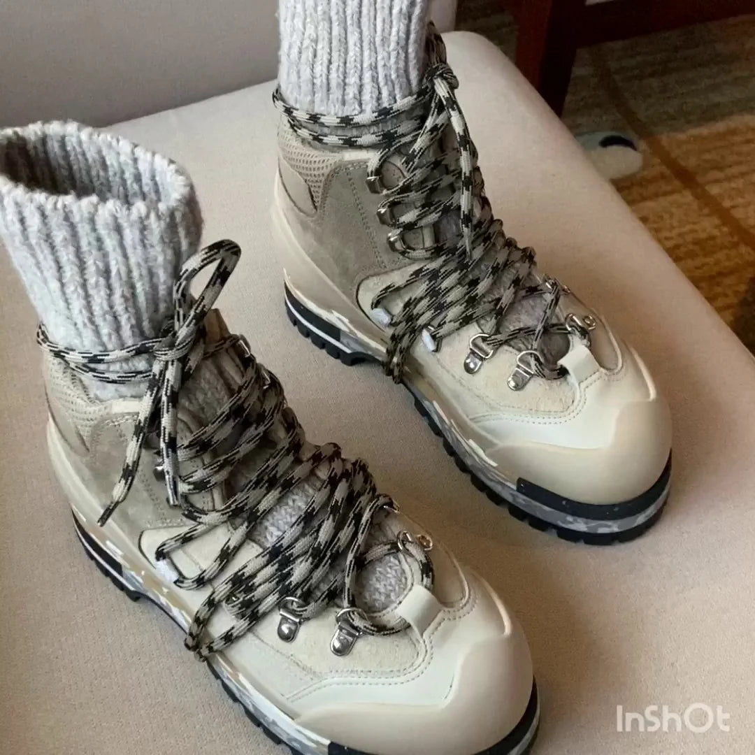 Fashion High-top Sock Shoes Women Round-toe Platform Casual Sneaker Female Handcrafted Ankle Boots Comfortable Shoes for Woman