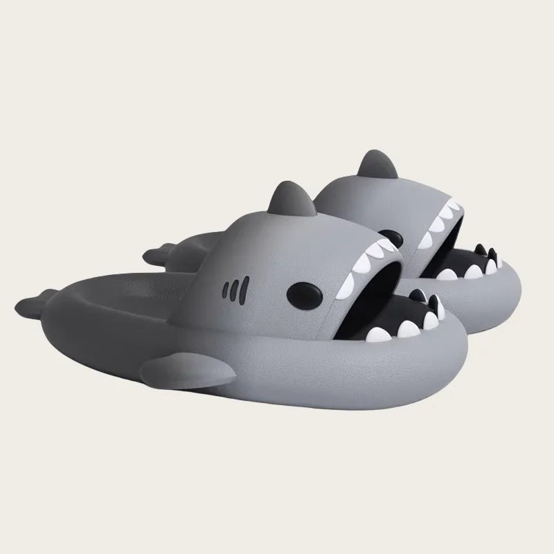 2024 Lovely Summer Gradient Shark Slippers Girls Home Soft Flat Sandals Men Beach Cool Non-slip Slides Adults Cartoon Flip Flops
