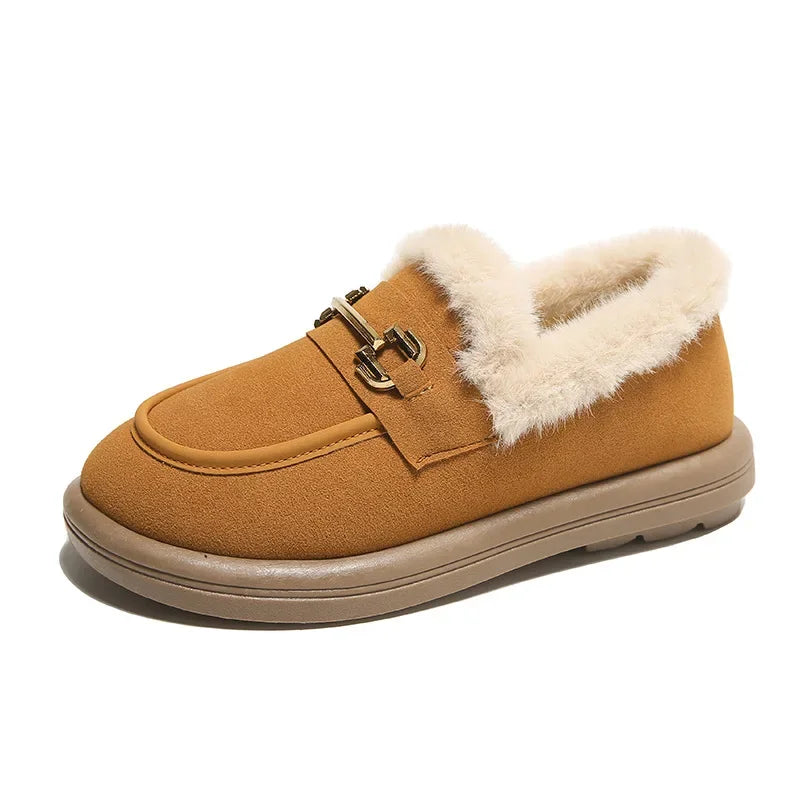Winter New Flat Slippers for Women Thick and Stylish Versatile and Casual Walking Shoes Lazy People Cotton Shoes for One Foot