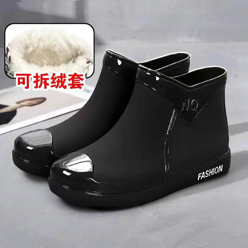 Adult, Women's, Fashionable, Wear-resistant ,Rain Boots ,Women's Four-season Outdoor Waterproof Shoes Women's Rubber Shoes Sweet