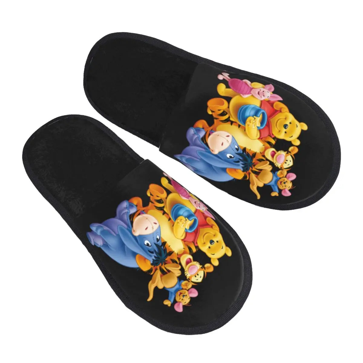 Custom Winnie The Pooh Memory Foam Slippers Women Comfy Warm Cartoon Bear House Slippers