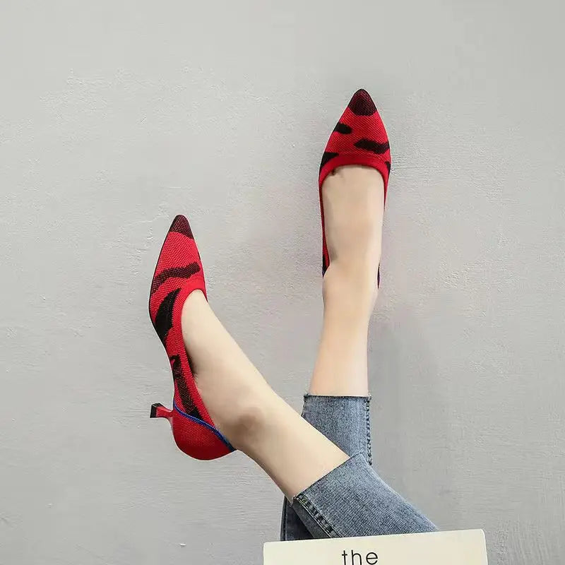 Women's high heels shoes 2025 new spring / autumn / fashion beautiful breathable sweat absorbing comfortable shallow mouth p