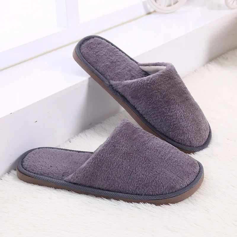 Women Indoor Slippers Thicken Warm Plush Home Shoes Autumn Winter Shoes House Flat Floor Slipper Soft Silent Slides for Bedroom