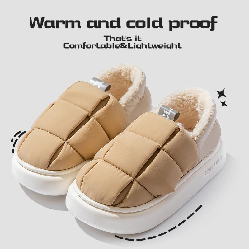 Baumwollpantoffeln für Damen im Herbst und Winter, mit zusätzlichem Samt für Wärme im Haus, dicker Bodenbeutel für Herren