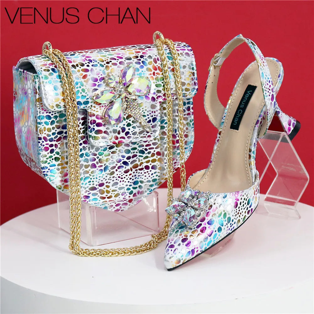 Italian Design African Ladies Party Shoes and Bag Nigerian Fashion Lace Mini Bags and High Heel Pointed Shoes
