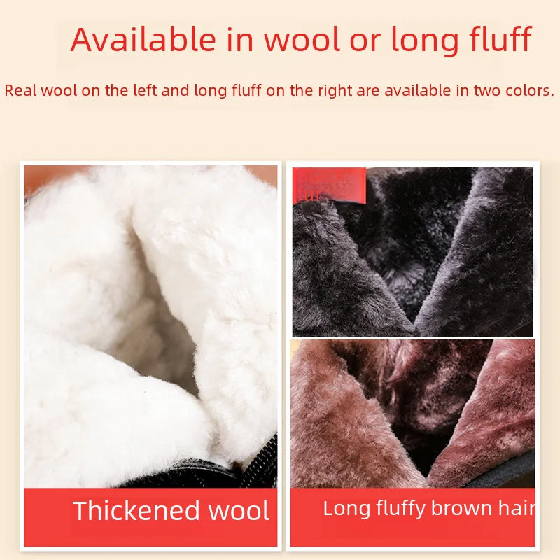 Warm Cotton Winter Shoes Fleece-lined Anti-slip Autumn/winter Flat Mom Shoes Ideal For Elderly Middle-aged Women