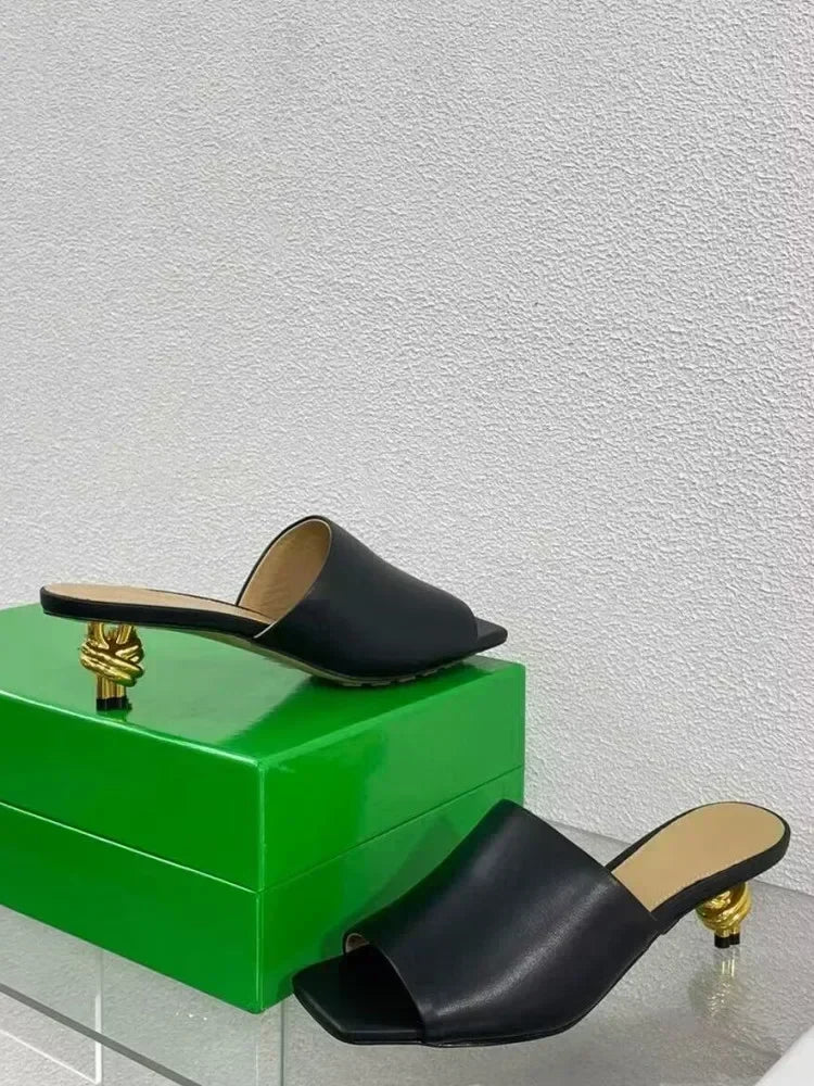 2025 Summer New 10cm Thin High Heel Women's Sandals Fashion Toothed Irregular High Heel Party Skirt 43 Large Cool Slippers