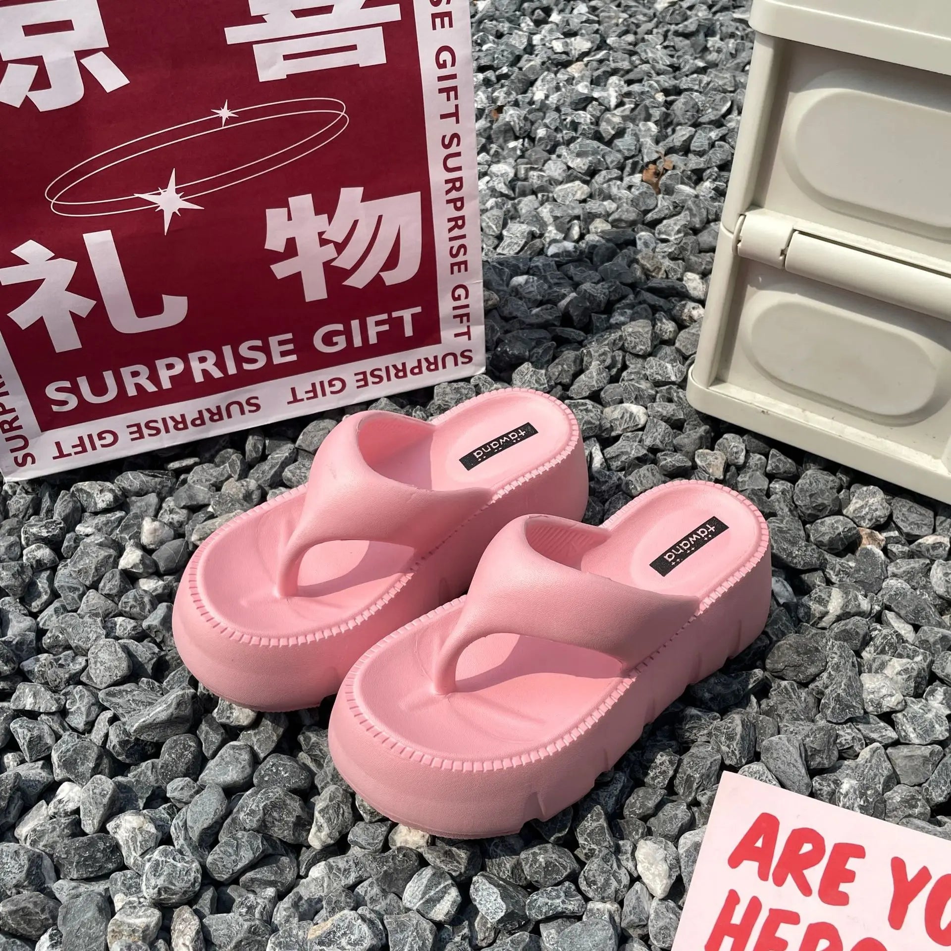 Summer Women's Herringbone Slippers New EVA Thick Sole Elevated Clamping Slippers Soft Sole Waterproof and Anti Slip Slippers