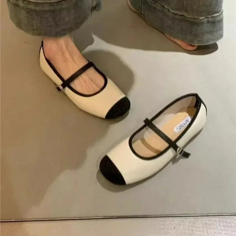 Designer Silvery Women Ballet Flats Fashion Ladies Casual Soft Sole Flats Spring Women's Comfort Shallow Ballerina Shoes