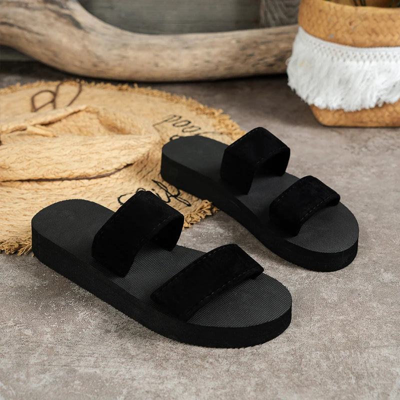 Summer Women Shoes Thick-Soled Bath Slippers Beach Flip Flops Slippers Shoes Anti Slip Ladies Slides Outdoor Pantuflas Mujer