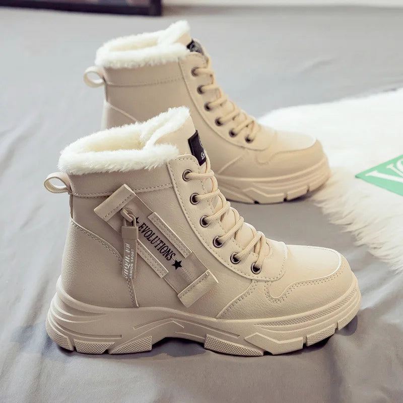 2025 NEW Winter Snow Boots for Women Casual High-top Shoes Fashion Warm Womens Sneakers Platform Ankle Boots Plus Size 43