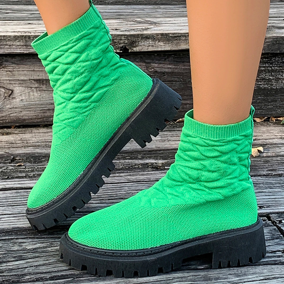 Women's Socks Shoes 2025 Spring Autumn New Fashion Breathable Casual Wedges Platform Ankle Boots Zapatos De Mujer Goth Boots