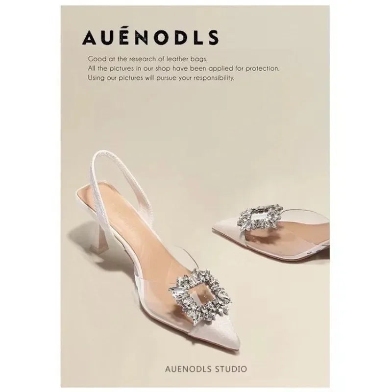 Women's High Heels Pumps Spring Summer Autumn Fashion New Sexy Banquet Comfortable Crystal Transparent Solid Color Pointed Toe