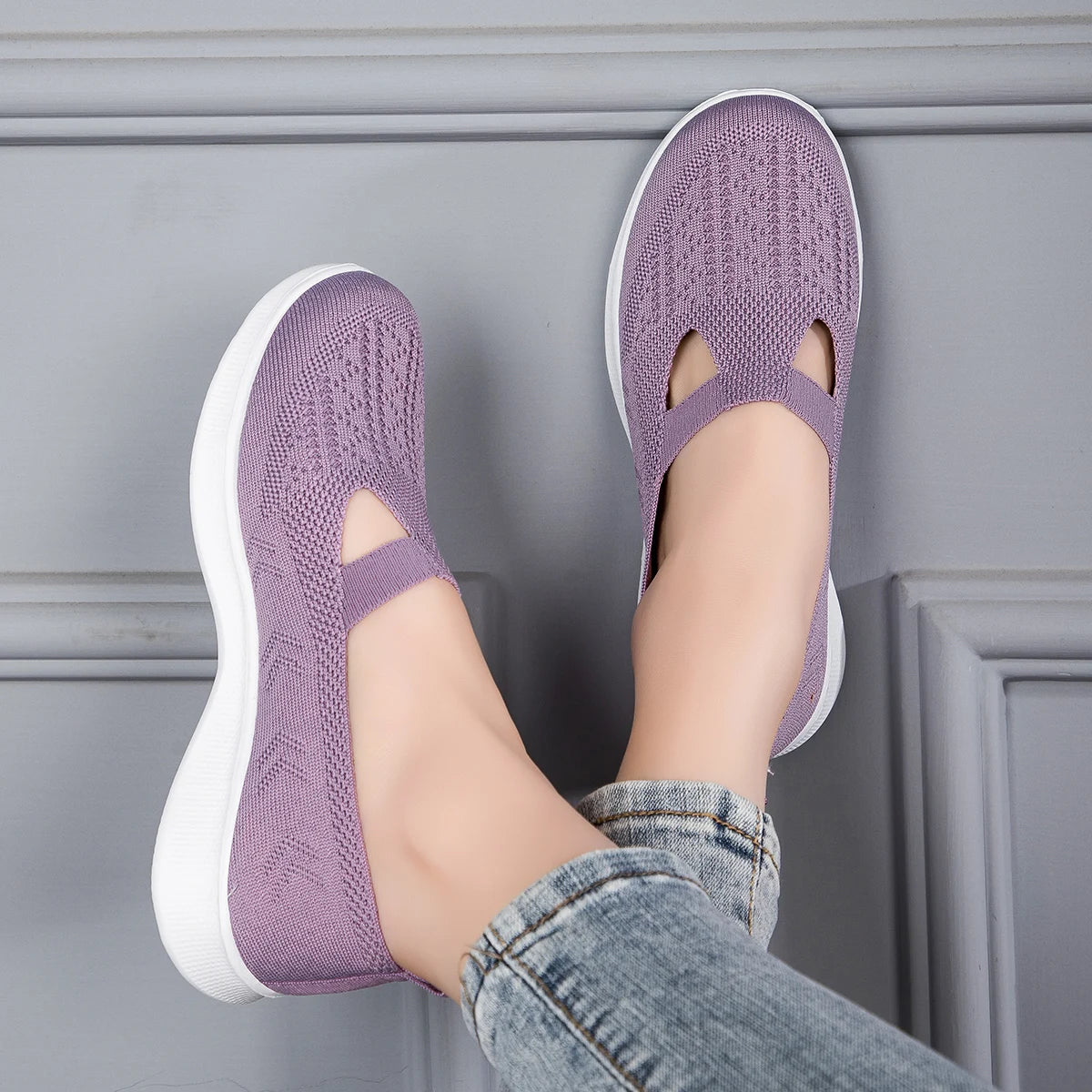 Summer Comfort Casual Women's Shoes Fashion Soft Sole Breathable Hollow Out Flat Shoes for Women Outdoor Tennis Zapatos De Mujer