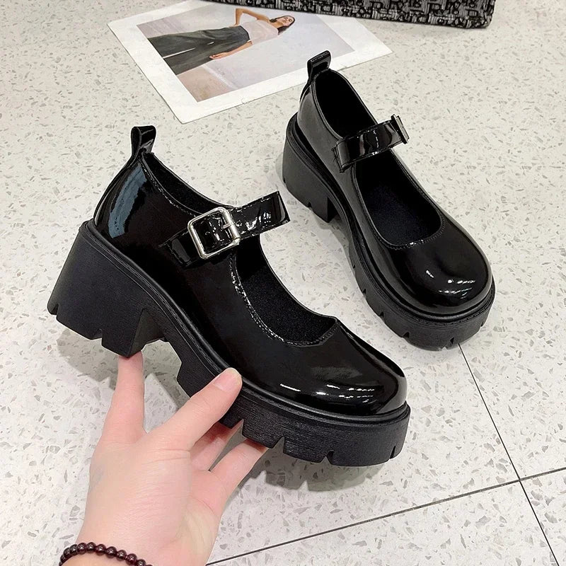 Shoes Platform Shoes Heels Women Japanese Style Vintage Pumps for Women College Student Women's Shoes