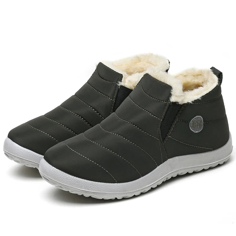 Women Boots Women's Winter Boots For Snow Botas Mujer Slip On Ankle Boots With Fur Winter Shoes Women Keep Warm Short Boot Black