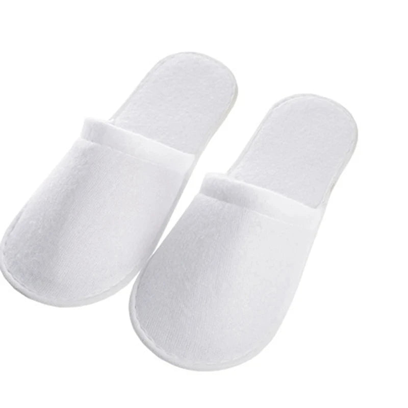 1/5/10pairs Disposable Slippers For Hotel Family Travel Beauty Salon Guests Unisex Portable Non Slip Non-woven Fabric Indoor