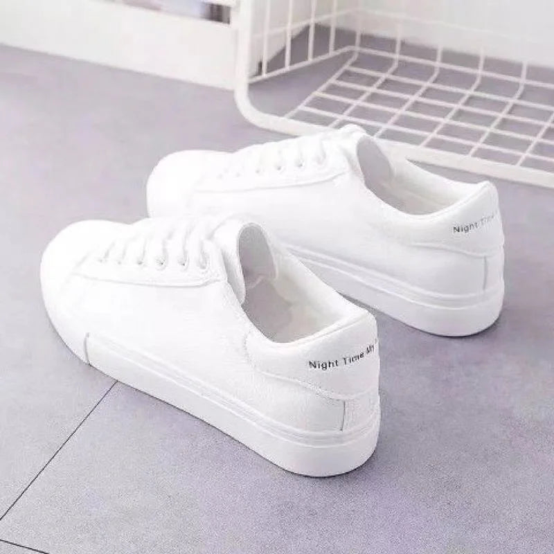 2024 New Women Sneakers Fashion Breathble Vulcanized Shoes Pu Leather Platform Shoes White Lace Up Casual Shoes Zapatos Mujer