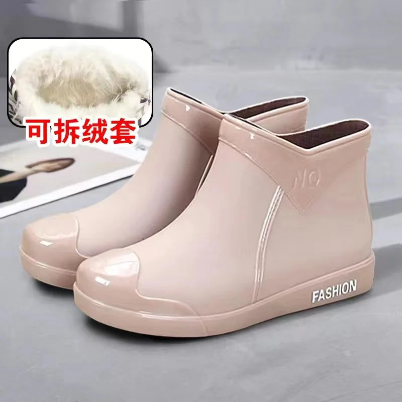 Adult, Women's, Fashionable, Wear-resistant ,Rain Boots ,Women's Four-season Outdoor Waterproof Shoes Women's Rubber Shoes Sweet