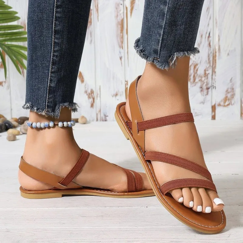 Women Sandals Summer 2024 New Flat Shoes Roman Sandals with Non-slip Rubber Sole Fashion Women Sandals Casual Shoes for Women