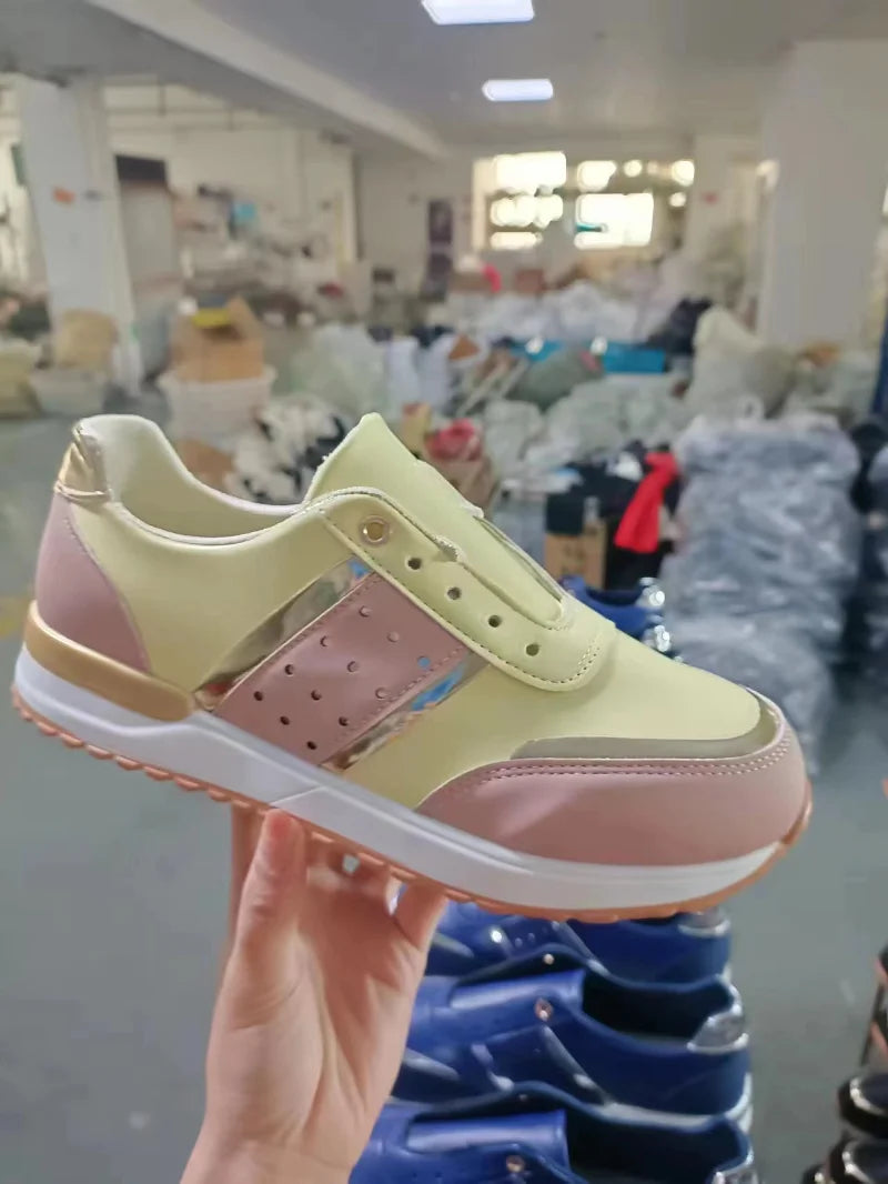 Women Sneakers Casual Shoes Comfortable Mesh Lace-Up Ladies Sport Shoes Wedges Chunky Women's Vulcanized Shoes Females Sneakers