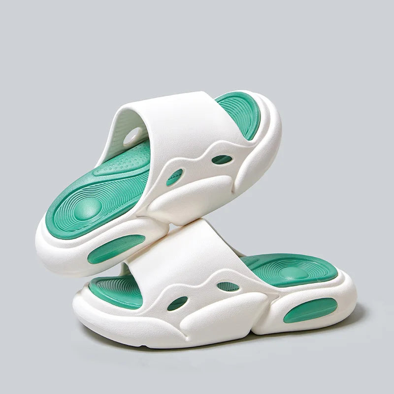 Non-Slip Slippers Women Men EVA Comfortable Cloud Slides Summer Solid Color House Shoes Casual Platform Flip Flops