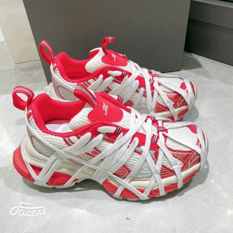 2024 New Adult Dirty Casual Shoes Couple Strap Running Shoes Women Men Thick Sole non-slip Elevated Sports Shoes Size 35-44