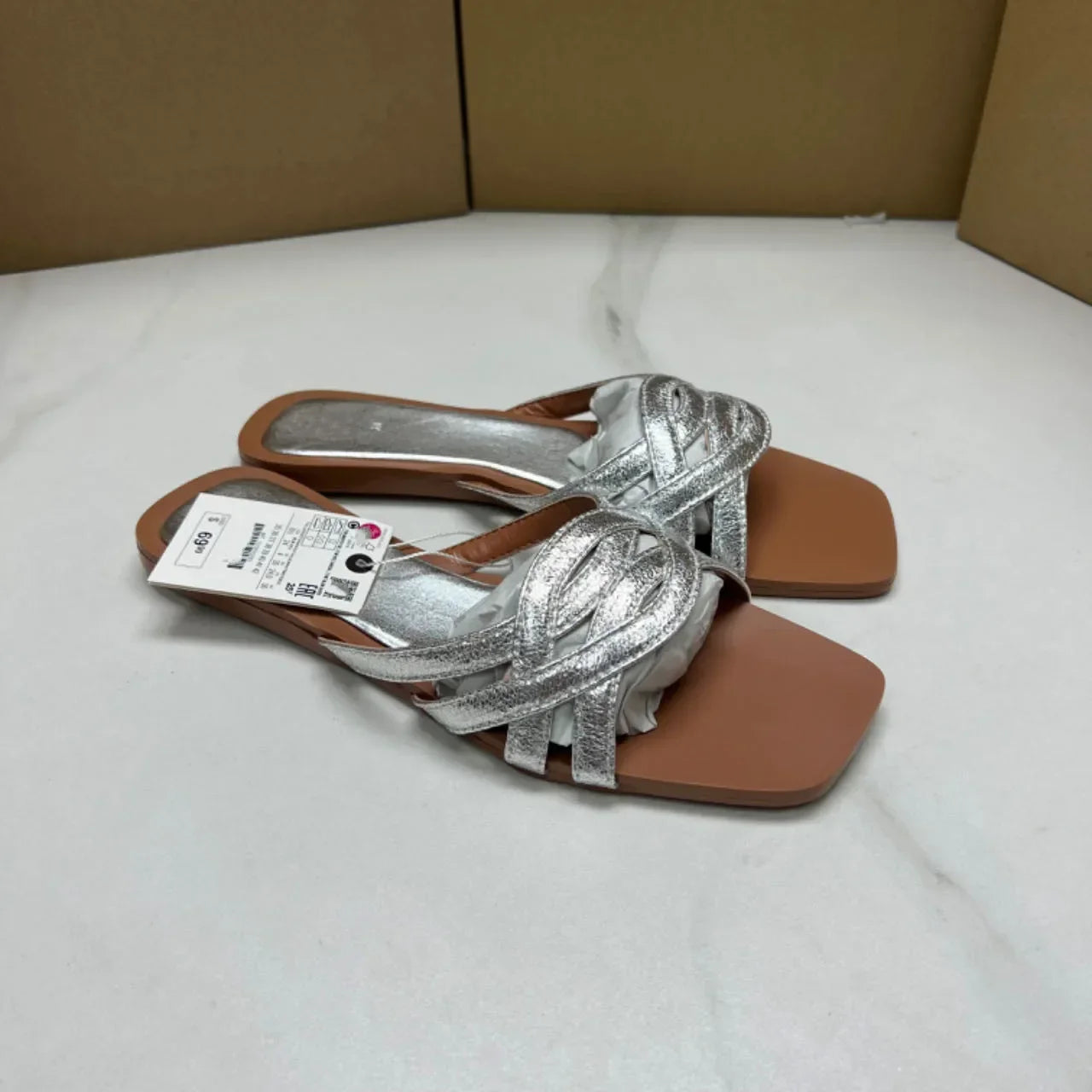 Summer Women's Flat Slippers Breathable Hollow Cross Design Female Outdoor Beach Slides Large Size Casual Street Ladies Shoes