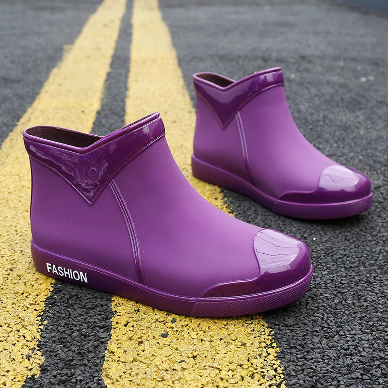Adult, Women's, Fashionable, Wear-resistant ,Rain Boots ,Women's Four-season Outdoor Waterproof Shoes Women's Rubber Shoes Sweet