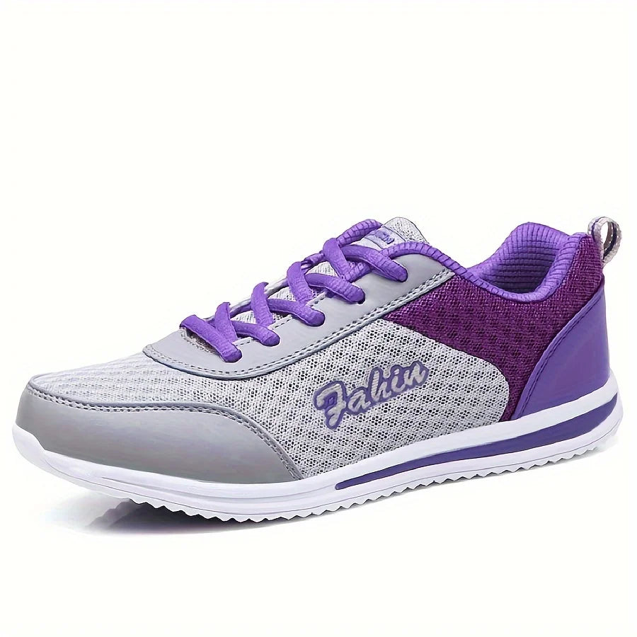 Breathable 2024 New Sneakers For Women Fashion Solid Color Soft Women Sneakers Mesh Fabric Lace Up Female Footwear Ladies Shoes