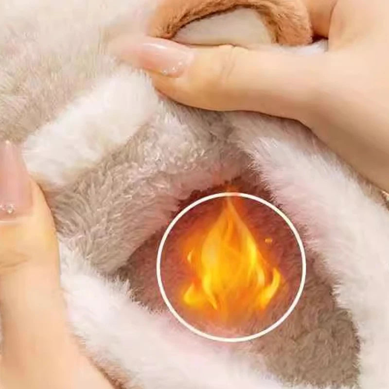 2024 new cotton slippers with wrapped heels female corgi dog home slippers domestic thick soled warm plush shoes male