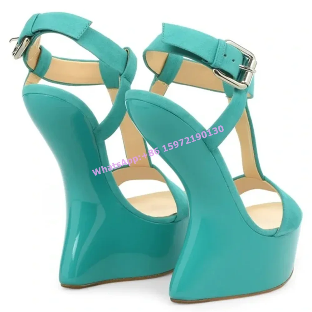 Twist Strange Style Heels Sandals Sexy Narrow Band Round Toe Buckle Strap Ankle Band Shoes Candy Color Sweet Hotties Shoes