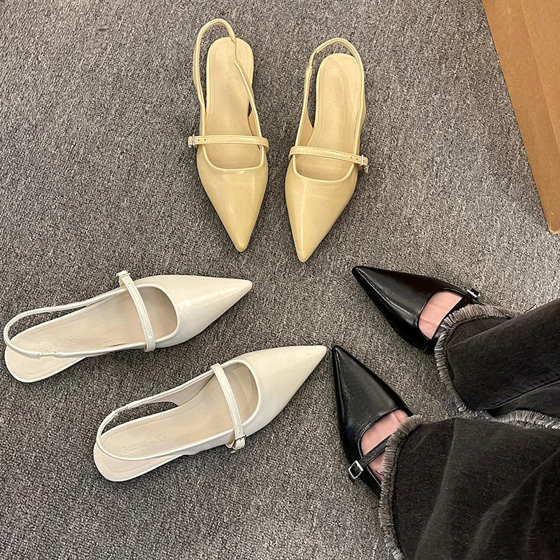 New Design Women Luxury Velvet Moccasins Fashion Pointed Toe Loafers Ladies 2024 Spring Black Ballet Flat Shoes Women Sandals