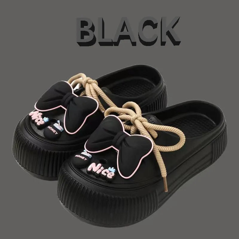 New Sandals DIY Platform Sandals for Women 2024 Summer Thick Sole Beach Sandals Woman Flowers Non Slip EVA Clogs Garden Shoes