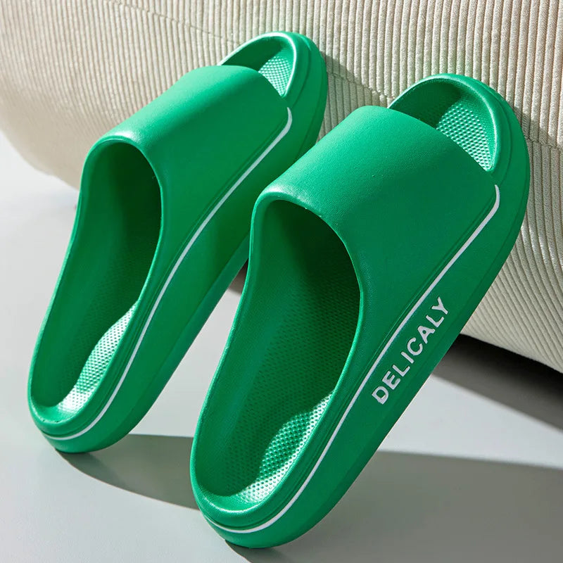 Super Soft Sole Thick Platform Bathroom Home Slippers Women EVA Indoor Slides Men Sandals Summer Non-slip Flip Flops Unisex