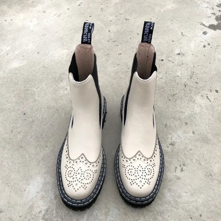 2022 autumn/winter leather round toe women boots ankle boots women's leather boot British style women shoes boots for women