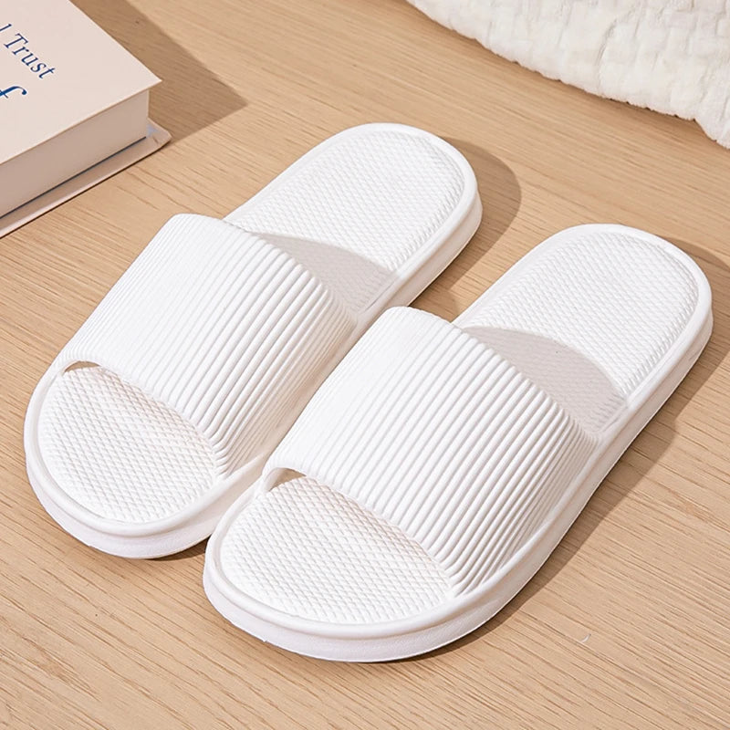 Lightweight Non-Slip Bathroom Home Slippers Women 2024 Summer Soft Eva Platform Slides Shoes Woman Couples Flat Flip Flops Mujer
