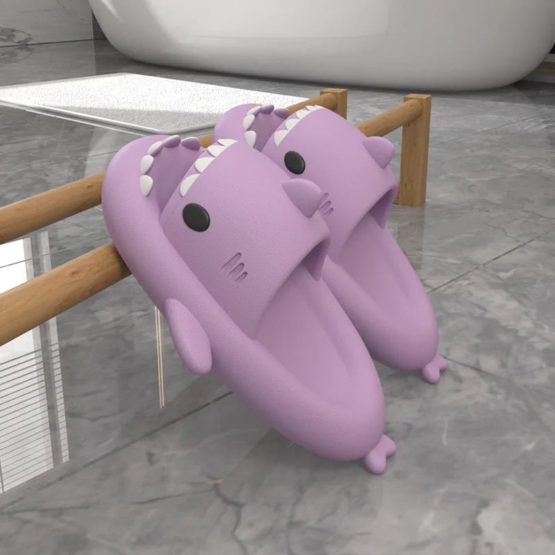 Fashions Women EVA Shark Slippers Girls Bathroom Non-slip Slides Adult Soft Comfortable Home Sandals Men Solid Color Flip Flops