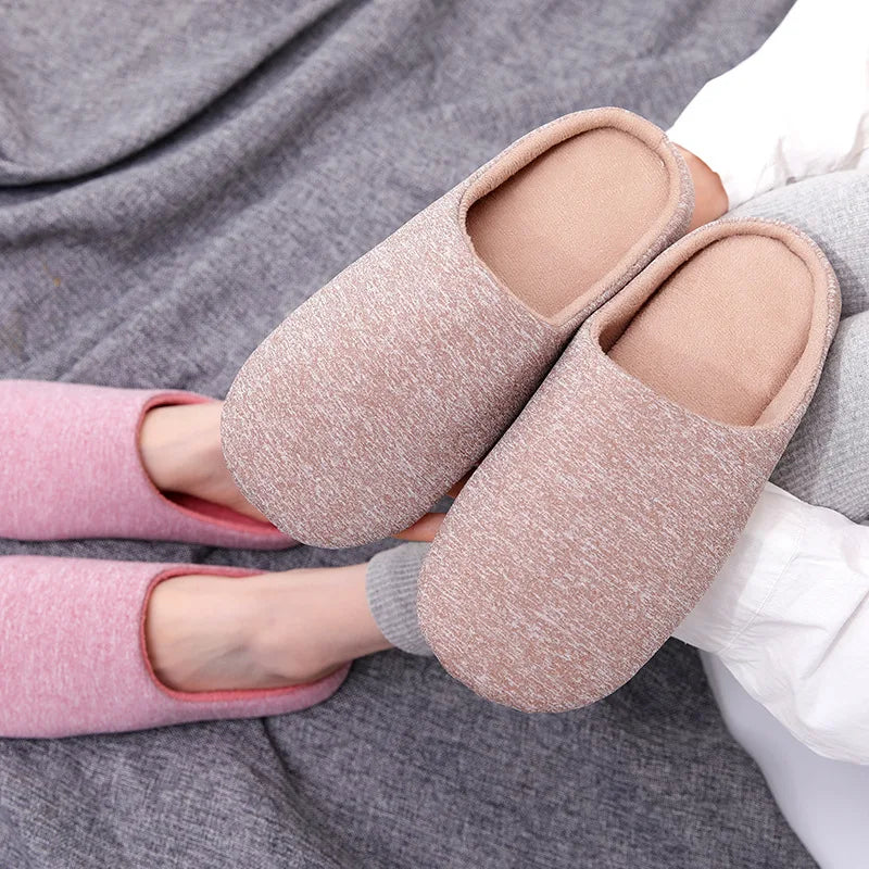 JapaneseStyle Women Slippers House Soft Home Cotton Slipper Autumn Winter Indoor Light Floor Shoes Couple Quietness Bedroom