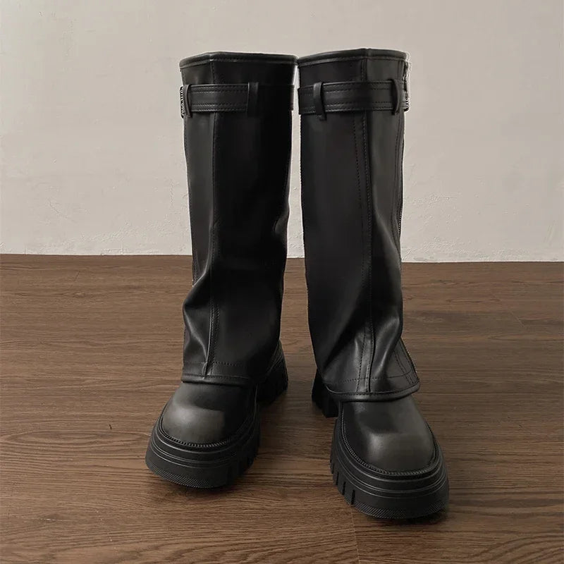 Chunky Knee High Boots Women Fashion Ladies Side Zippers Knight Long Boots 2025 New Autumn Winter Women's Shoes