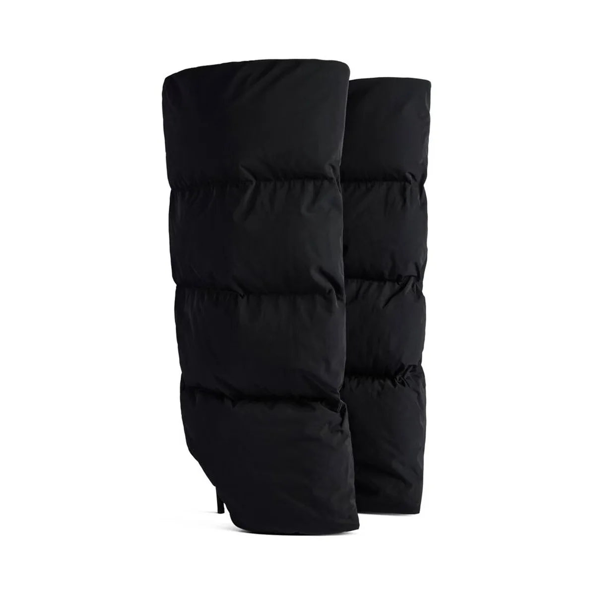 2024 Winter New in Black Leather Wader Boots Pointed Toe High Heels Pull on Knee High Boot Denim Luxury Design Women Down Shoes