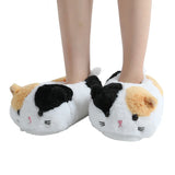 Lovely White Black Cat Slippers Animal Home Shoes Indoor Fashion Women Breathable Comfortable Home Soft Slippers